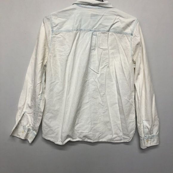 J Crew Women Bleached-out chambray Shirt Blouse Top Size 14 Cotton B239 -2 - Picture 14 of 16